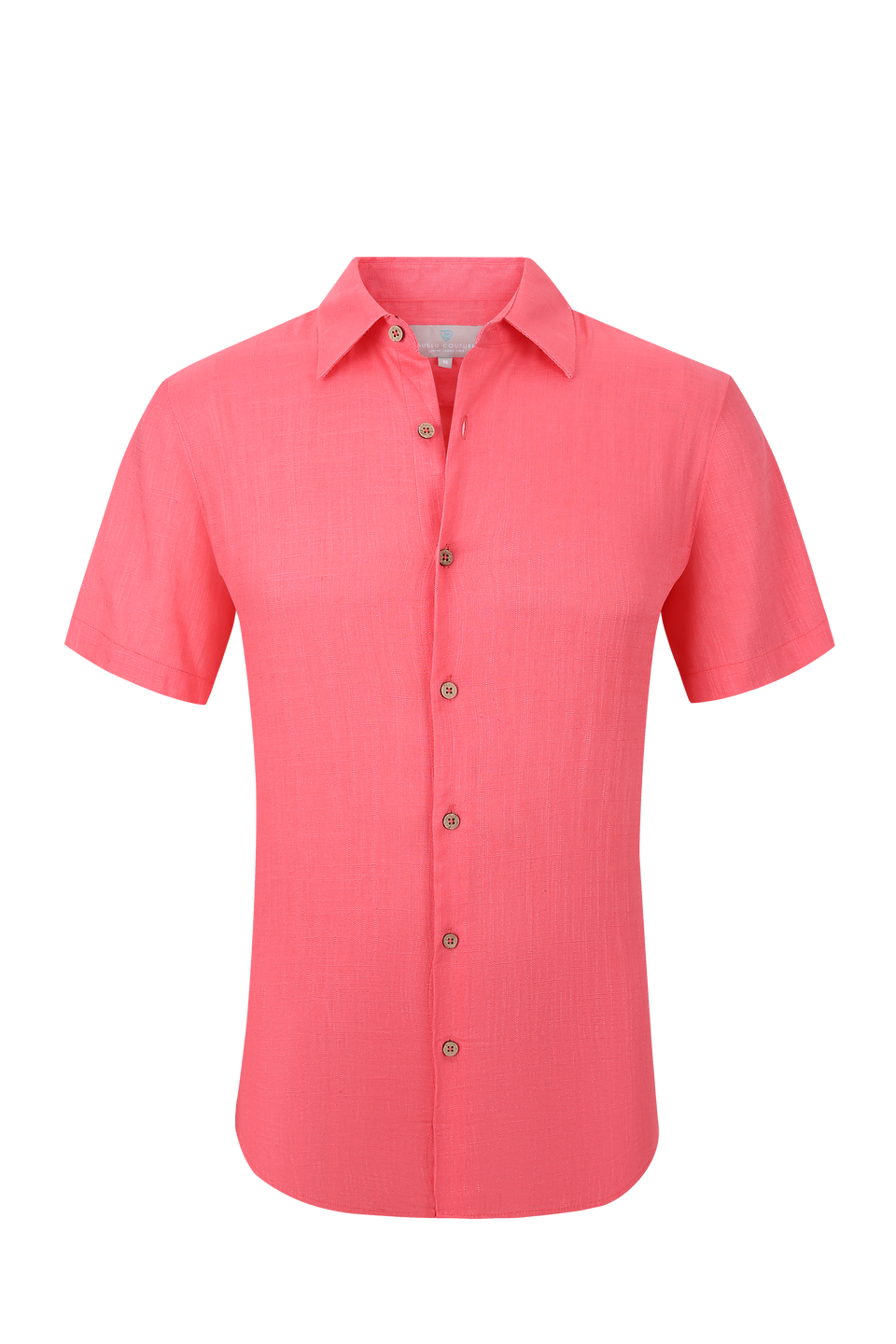 CHEMISE MANCHE COURTE EN LIN FUSHIA