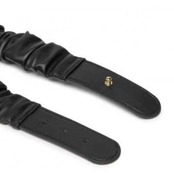 Ceinture élastique froissée triangulaire noire