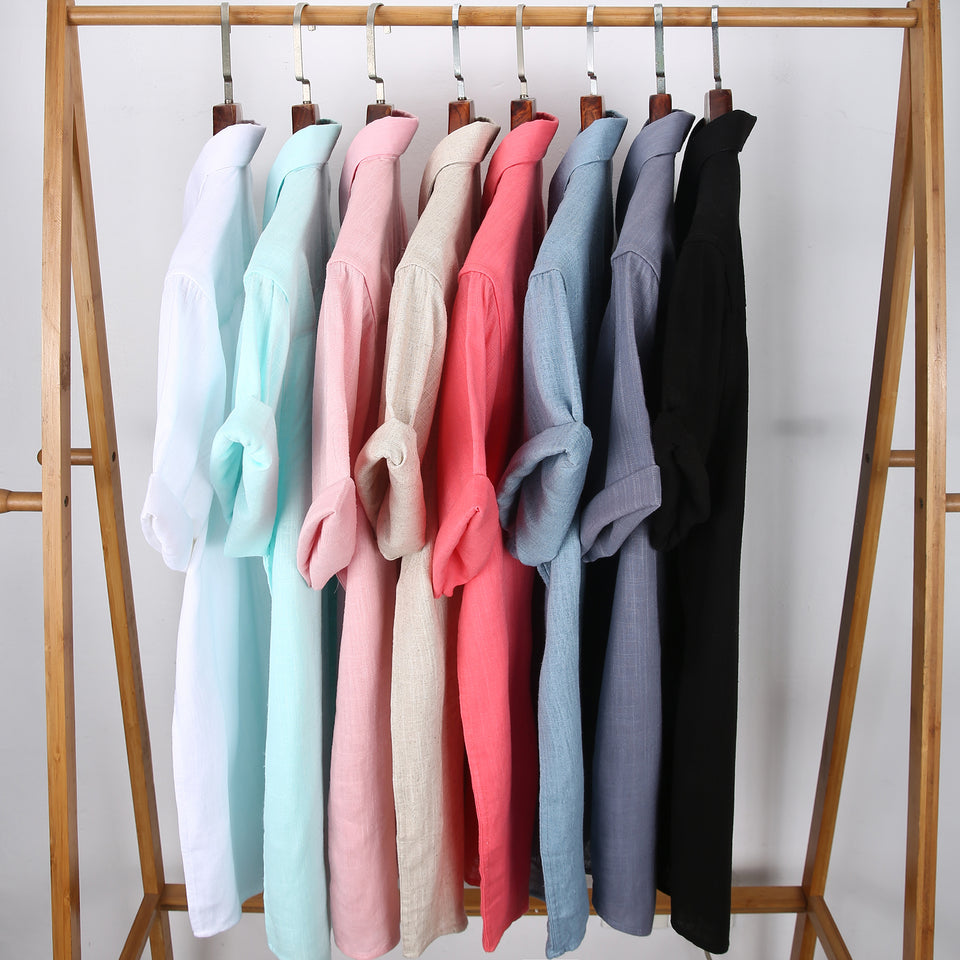 CHEMISE MANCHE COURTE EN LIN BLANC