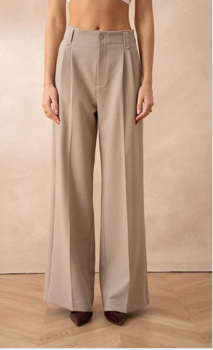 Pantalon large Taupe