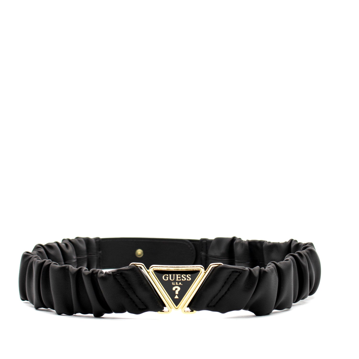 Ceinture élastique froissée triangulaire noire