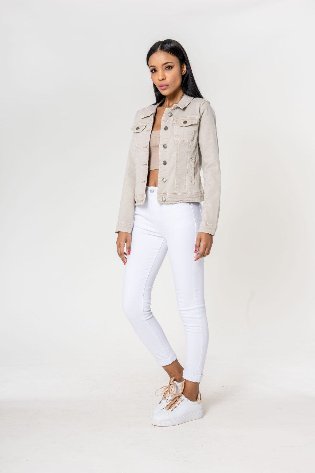VESTE EN JEAN DE COULEUR CRÈME