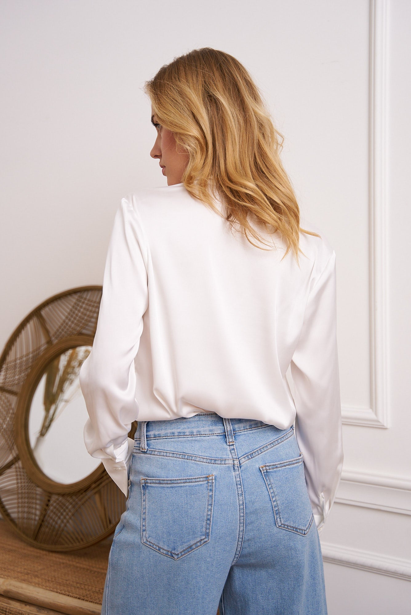 Chemisier satiné fluide White