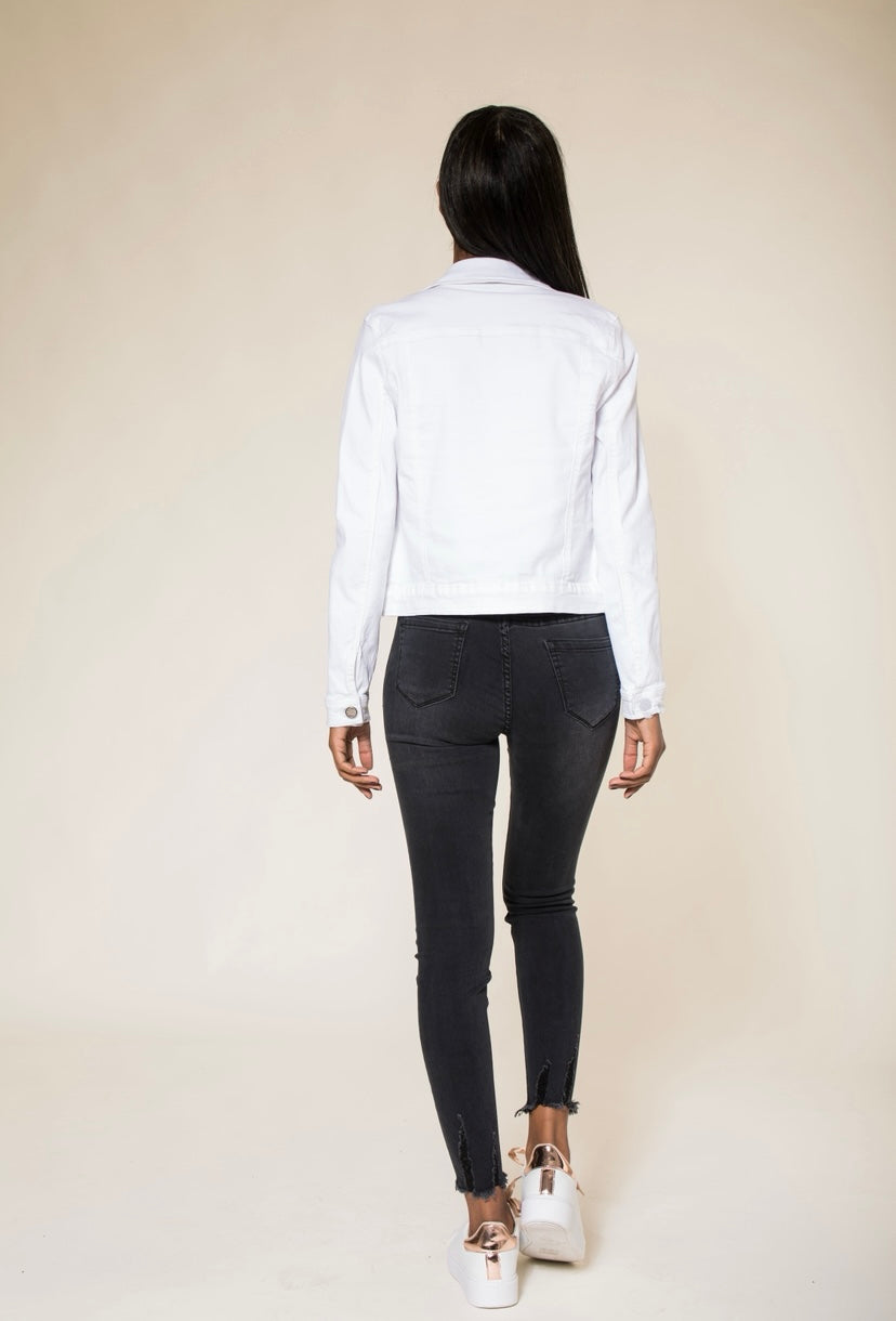 VESTE EN JEAN DE COULEUR BLANC
