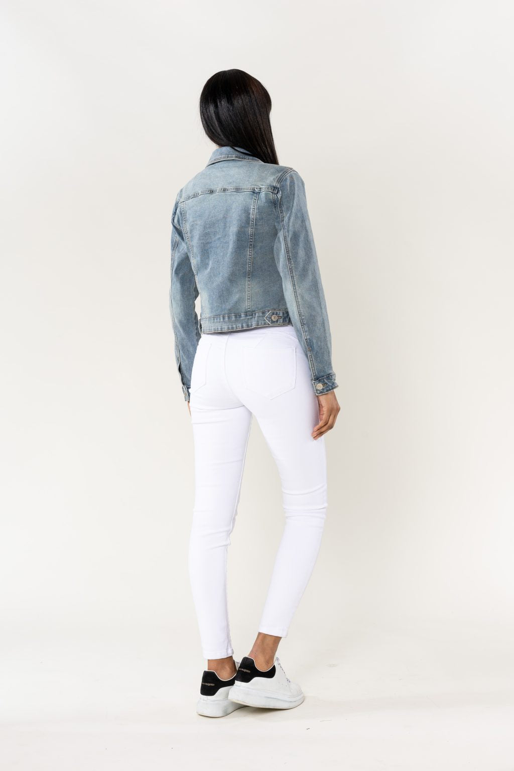 VESTE EN JEAN DE COULEUR VINTAGE BLEU
