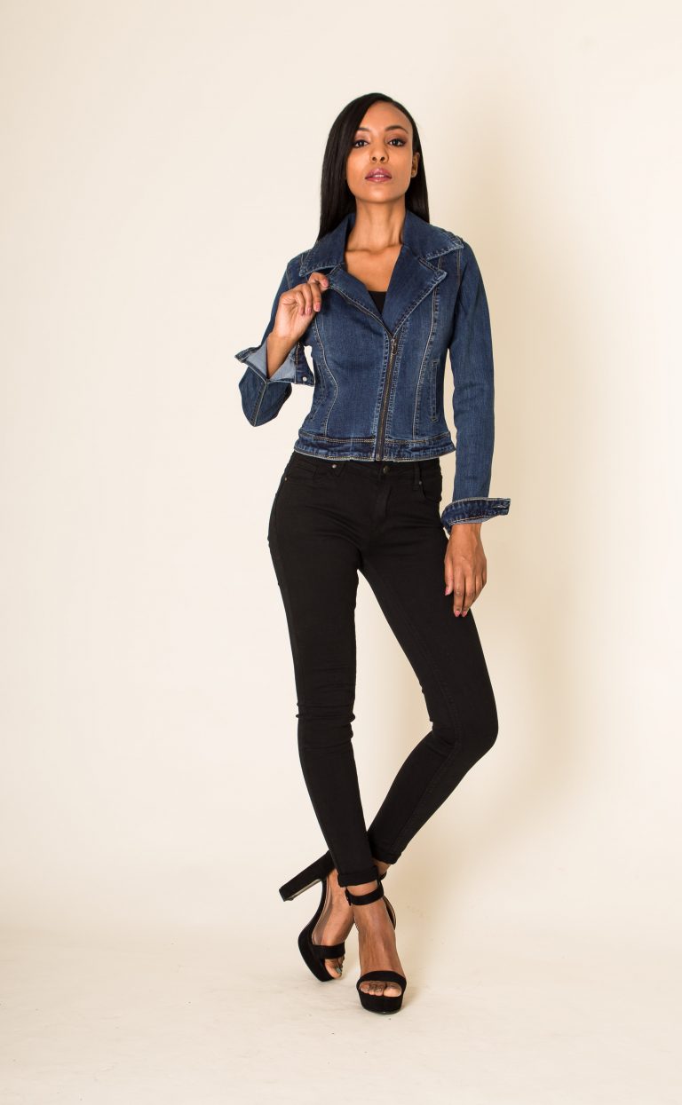 VESTE PERFECTO EN COULEUR DENIM