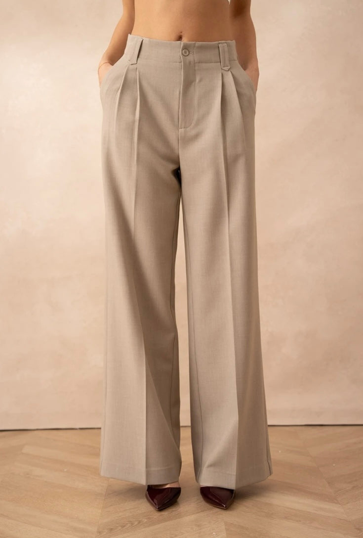 Pantalon large Taupe