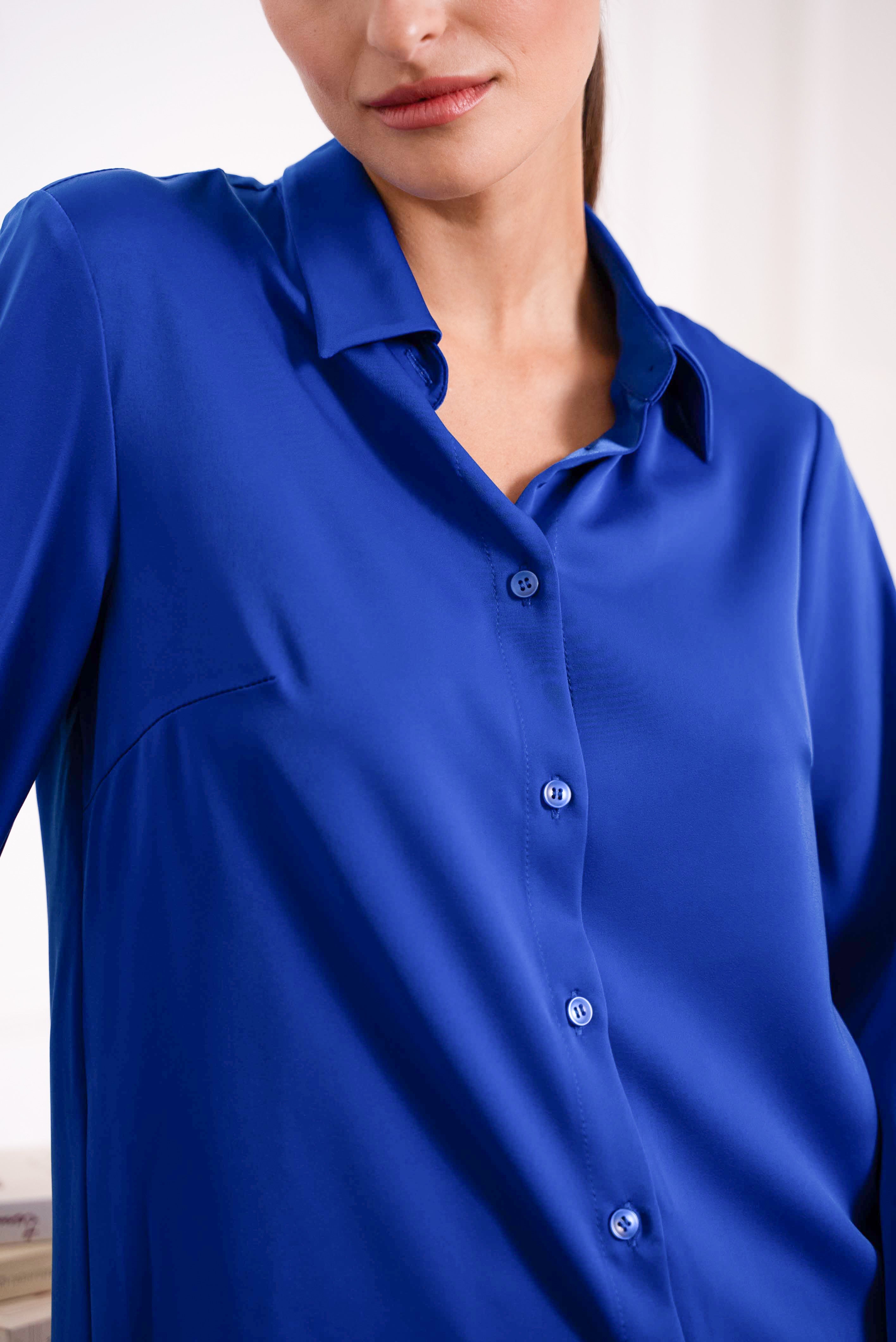 Chemisier satiné fluide Royal Blue