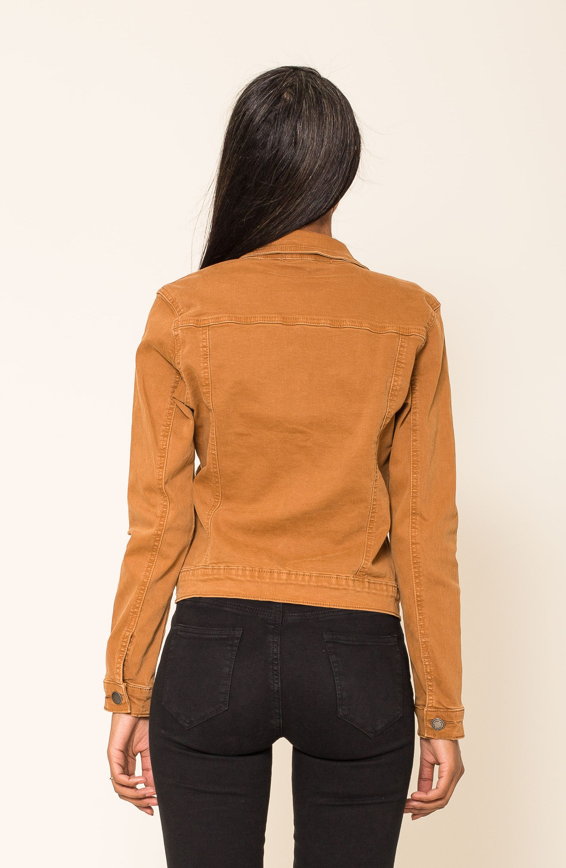 VESTE EN JEAN DE COULEUR CAMEL