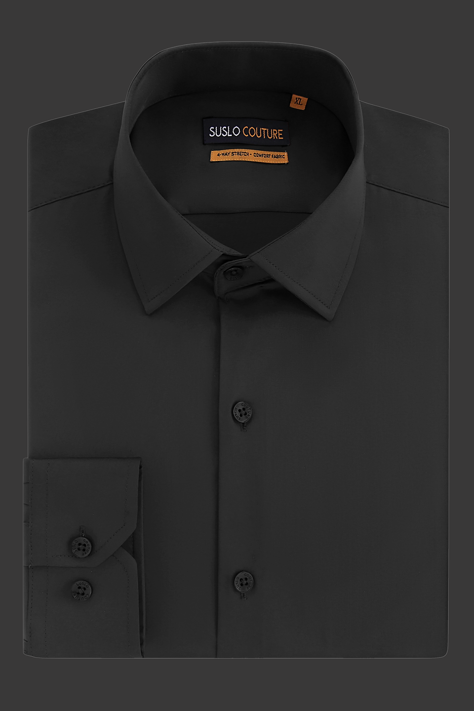 CHEMISE MANCHE LONGUE SLIM NOIR