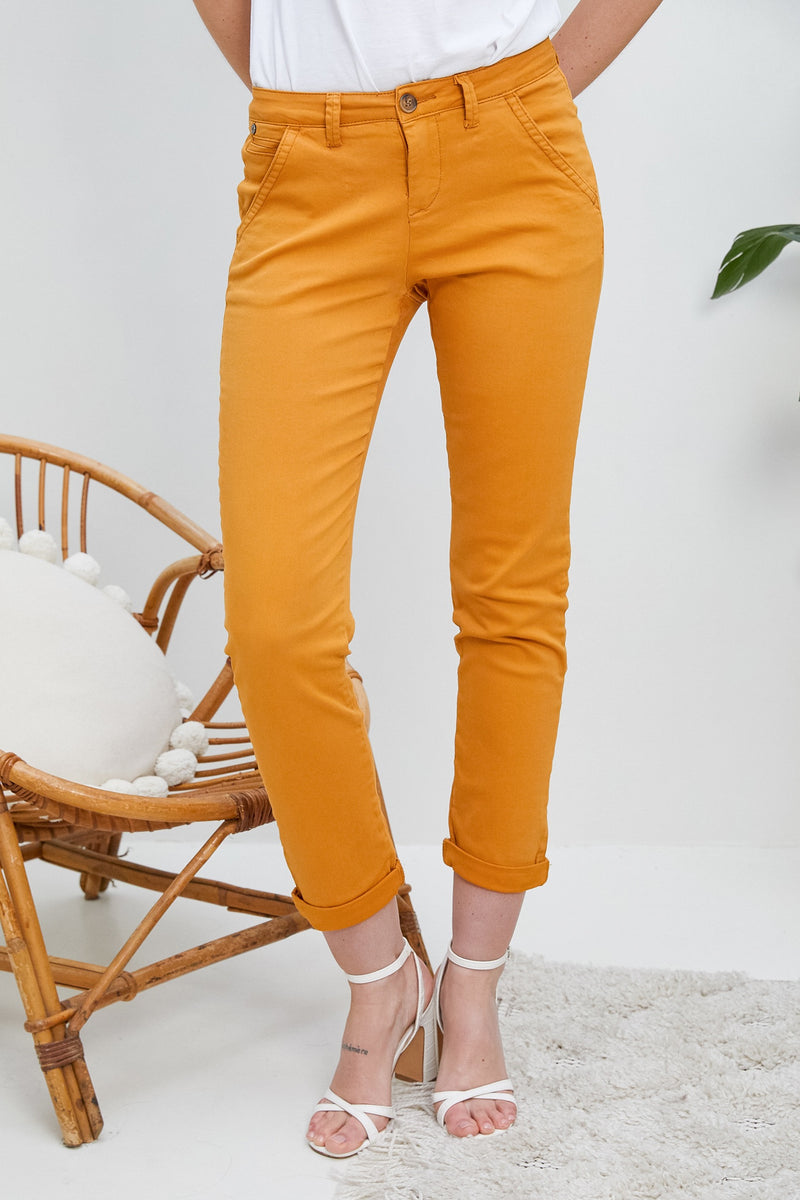 Pantalon Chino Moutarde