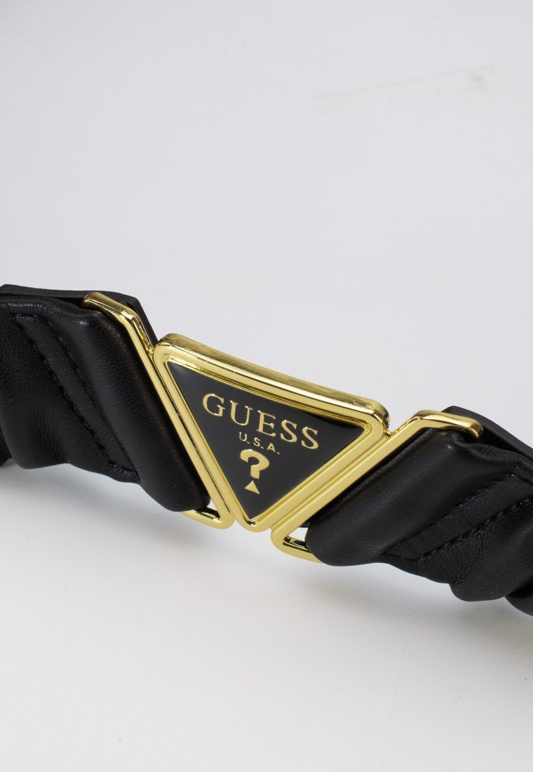Ceinture élastique froissée triangulaire noire