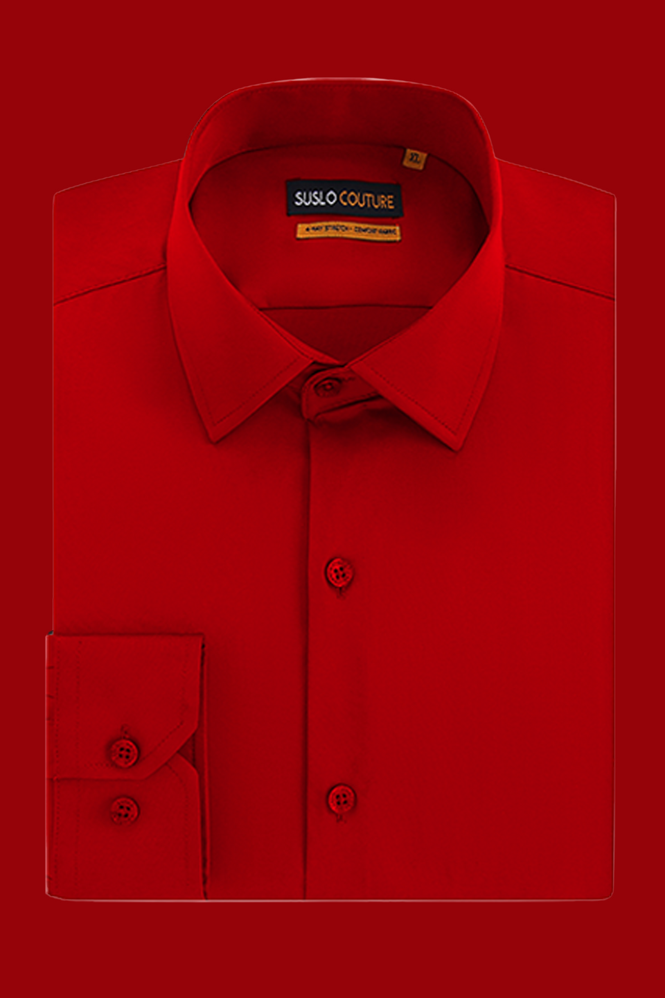 CHEMISE MANCHE LONGUE SLIM ROUGE