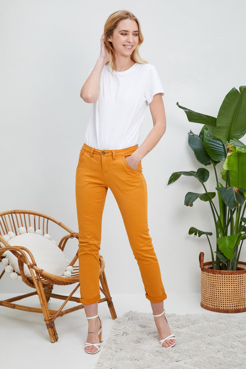 Pantalon Chino Moutarde