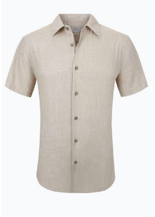 CHEMISE MANCHE COURTE EN LIN TAN
