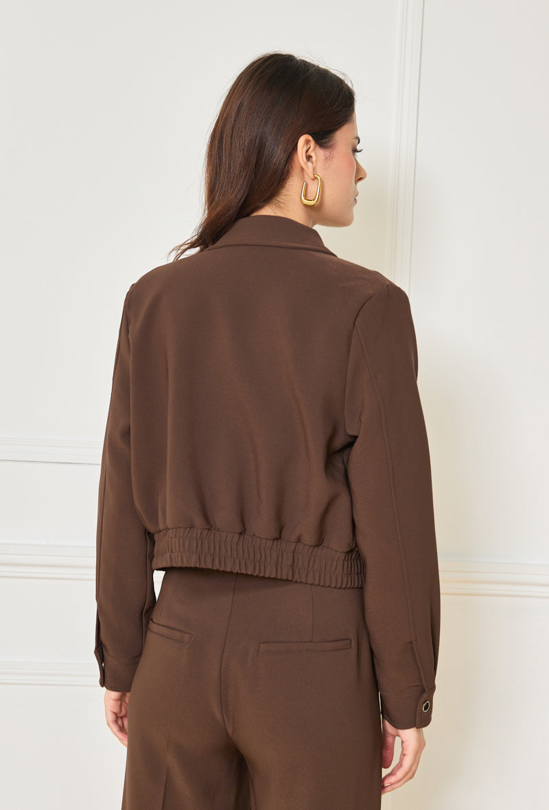Veste bombers court zippé