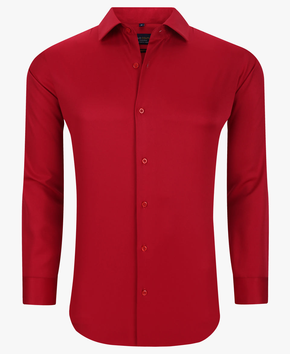 CHEMISE MANCHE LONGUE SLIM ROUGE