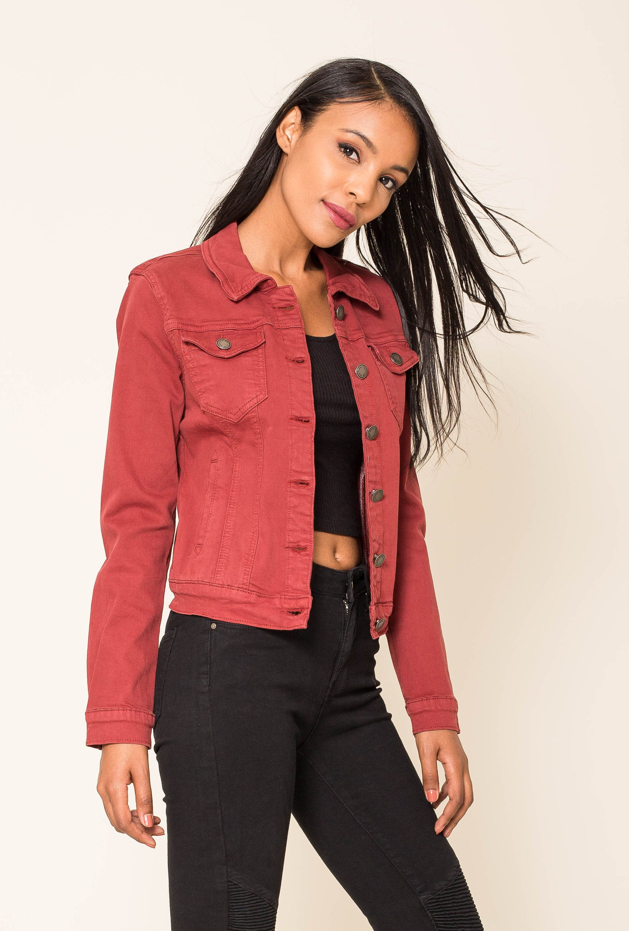 VESTE EN JEAN DE COULEUR ROUILLE