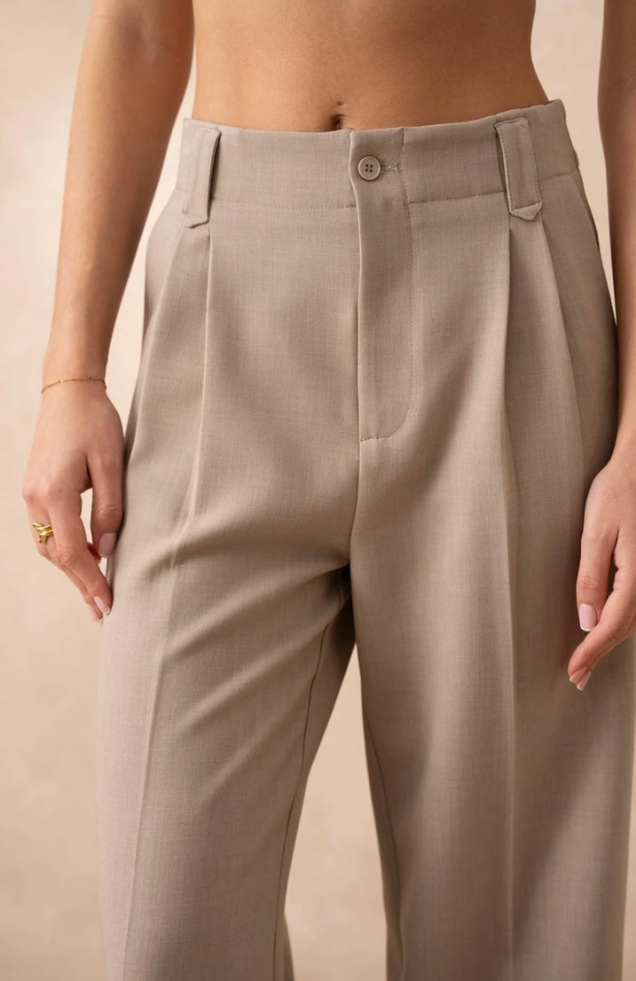 Pantalon large Taupe