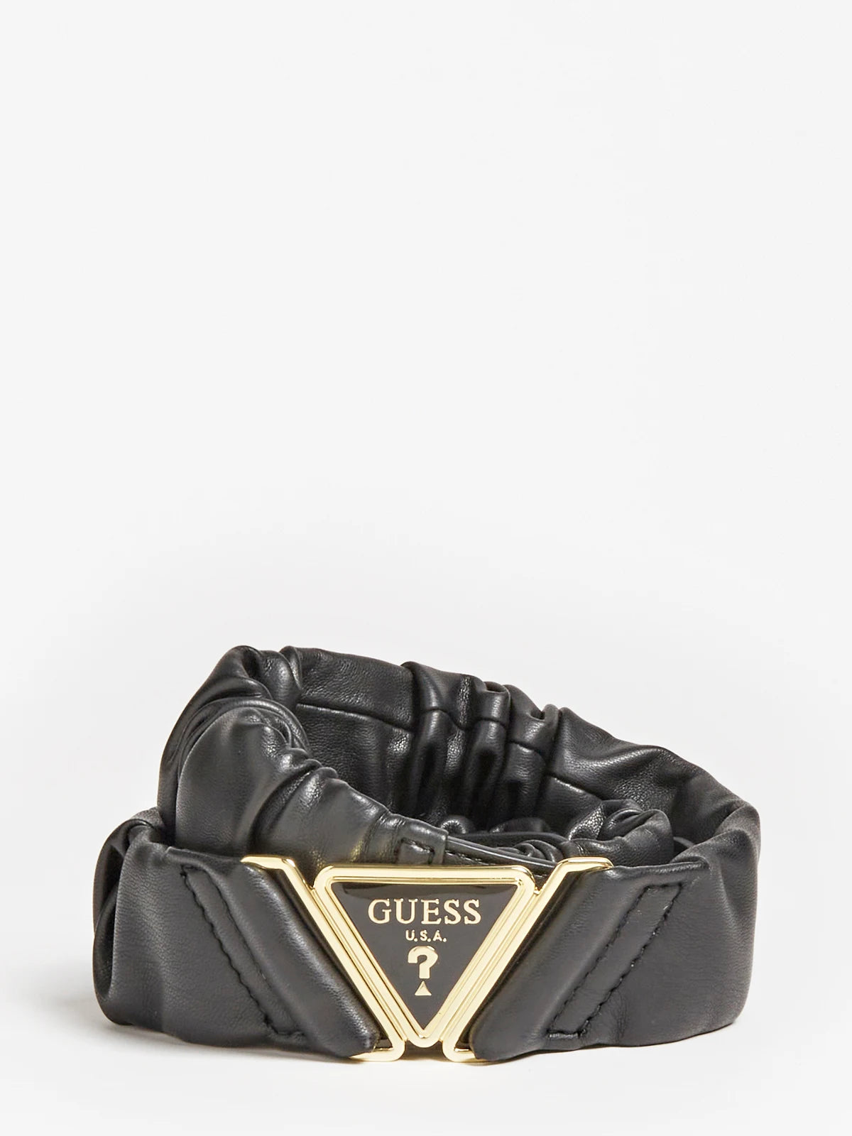 Ceinture élastique froissée triangulaire noire