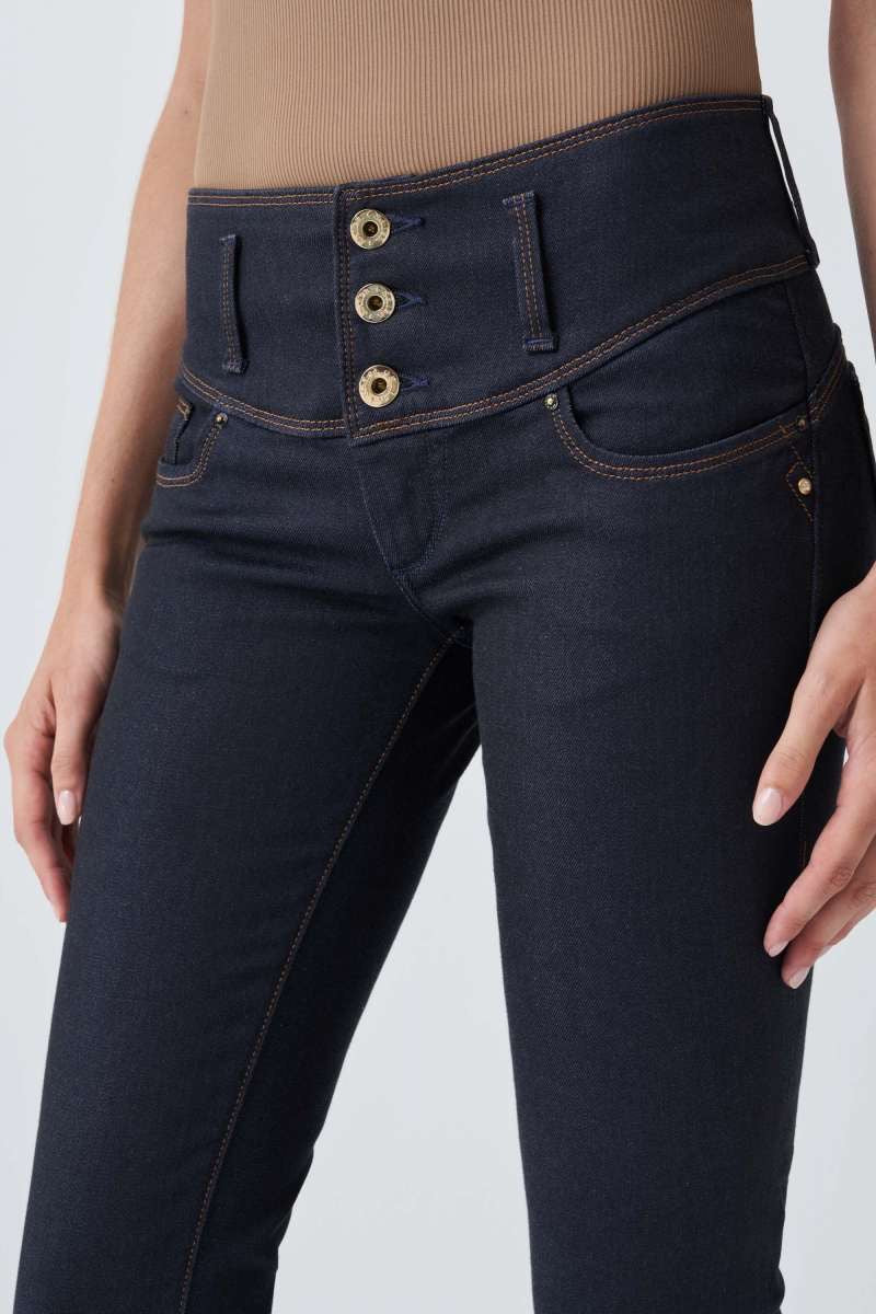 JEANS MYSTERY PUSH UP BLEU FONCÉ DÉTAIL SWAROVSKI
